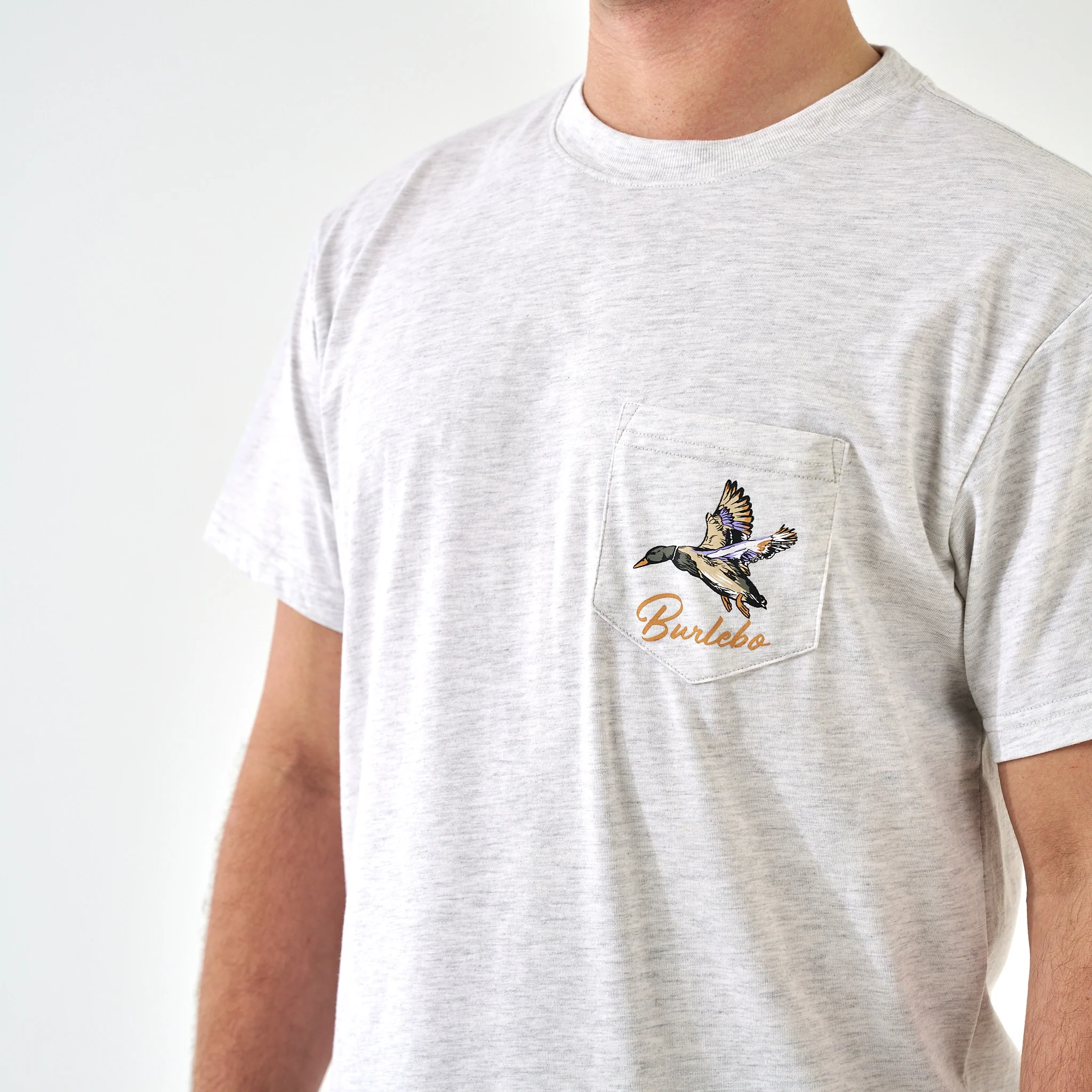 Short Sleeve Tee - Pintail Triangle Duck - Heather Ash Grey - Image 8