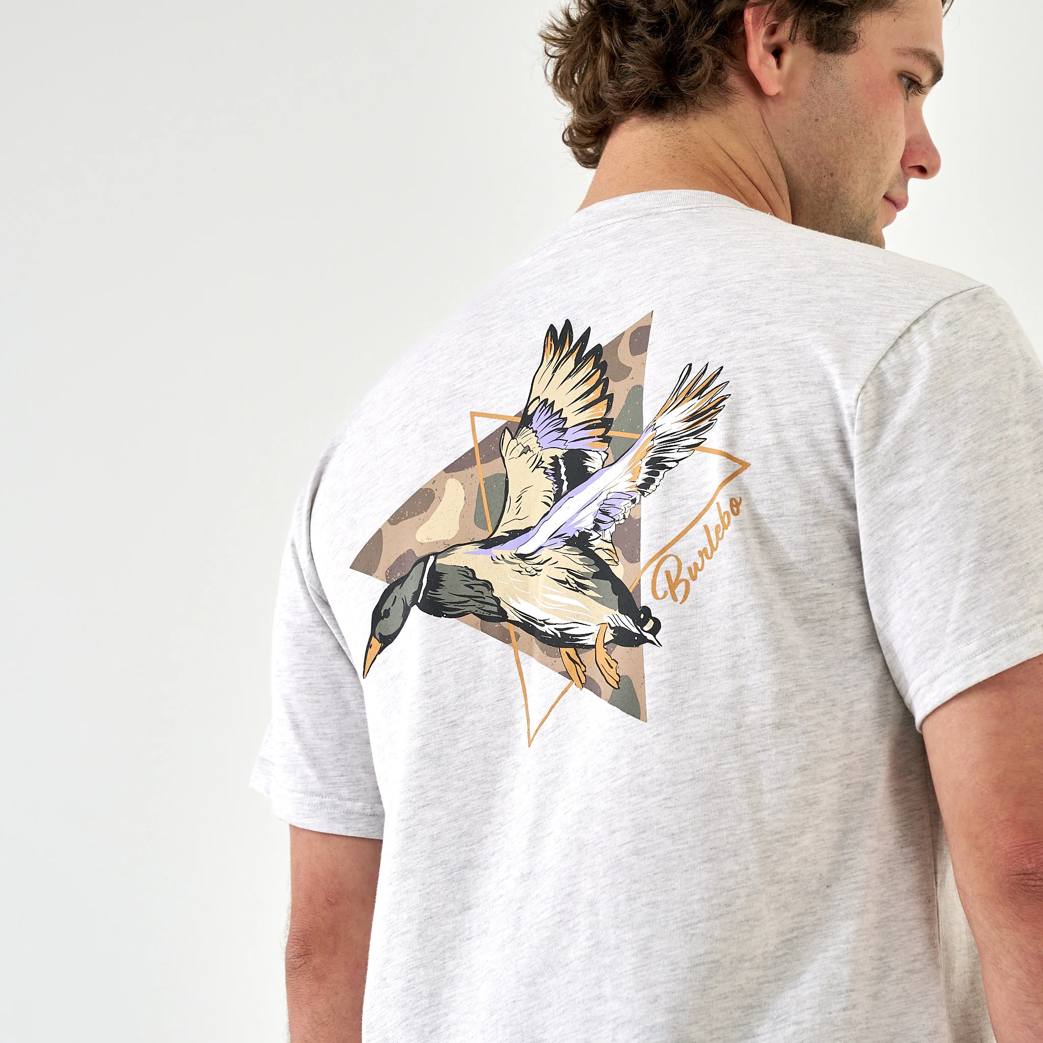 Short Sleeve Tee - Pintail Triangle Duck - Heather Ash Grey - Image 9