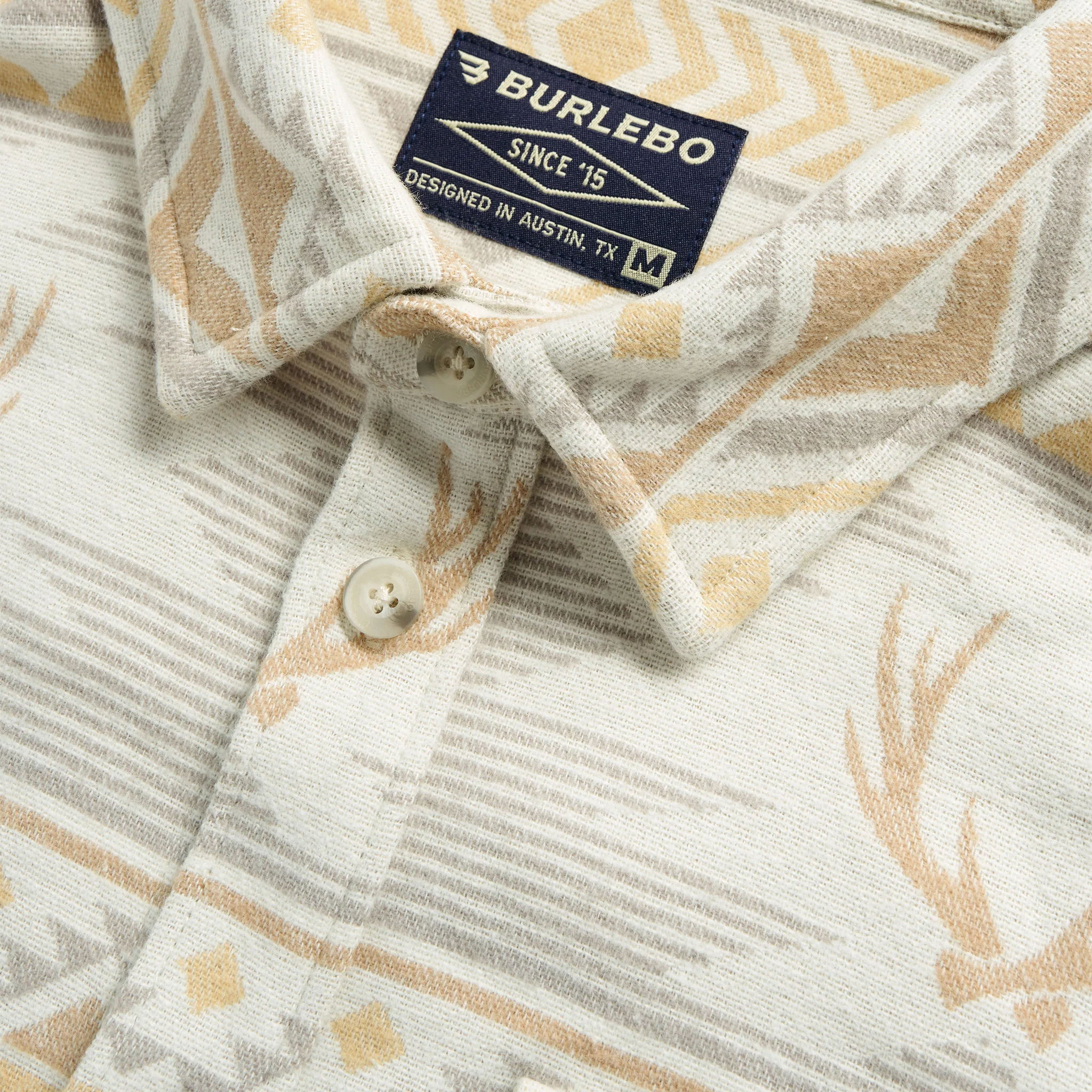 Vintage Heavyweight Flannel - Whitetail Aztec - Cream - Image 10