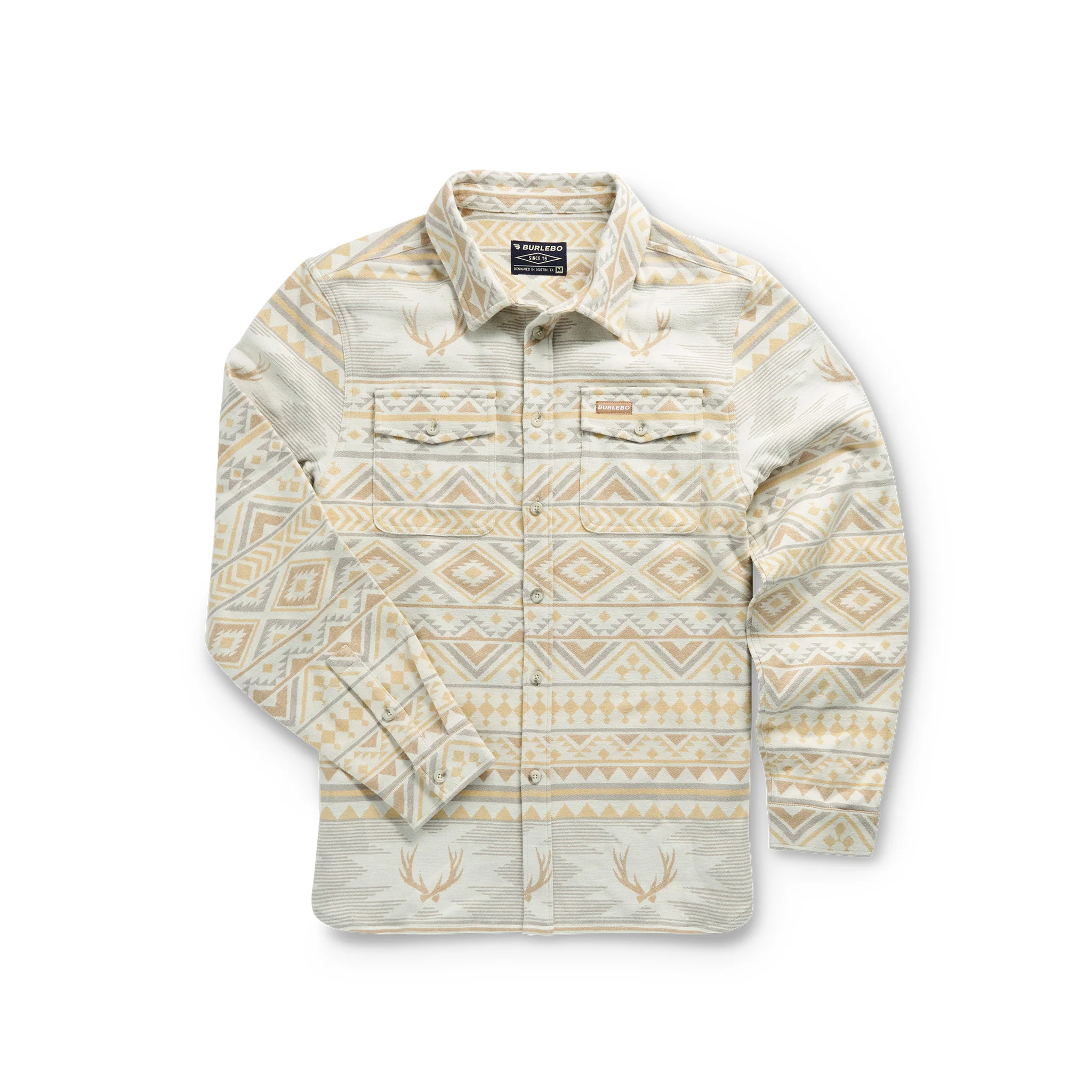 Vintage Heavyweight Flannel - Whitetail Aztec - Cream - Image 7