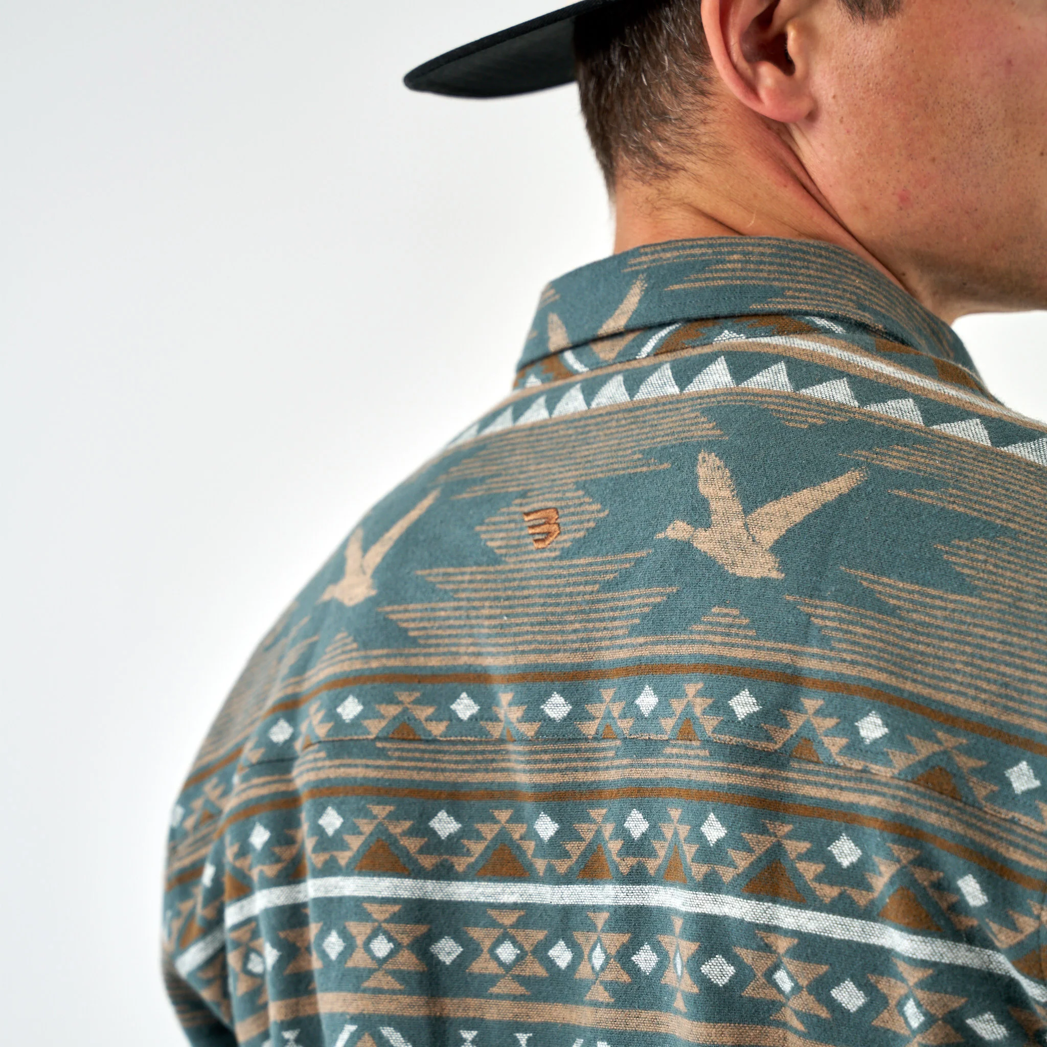 Vintage Heavyweight Flannel - Whitetail Aztec - Olive - Image 8