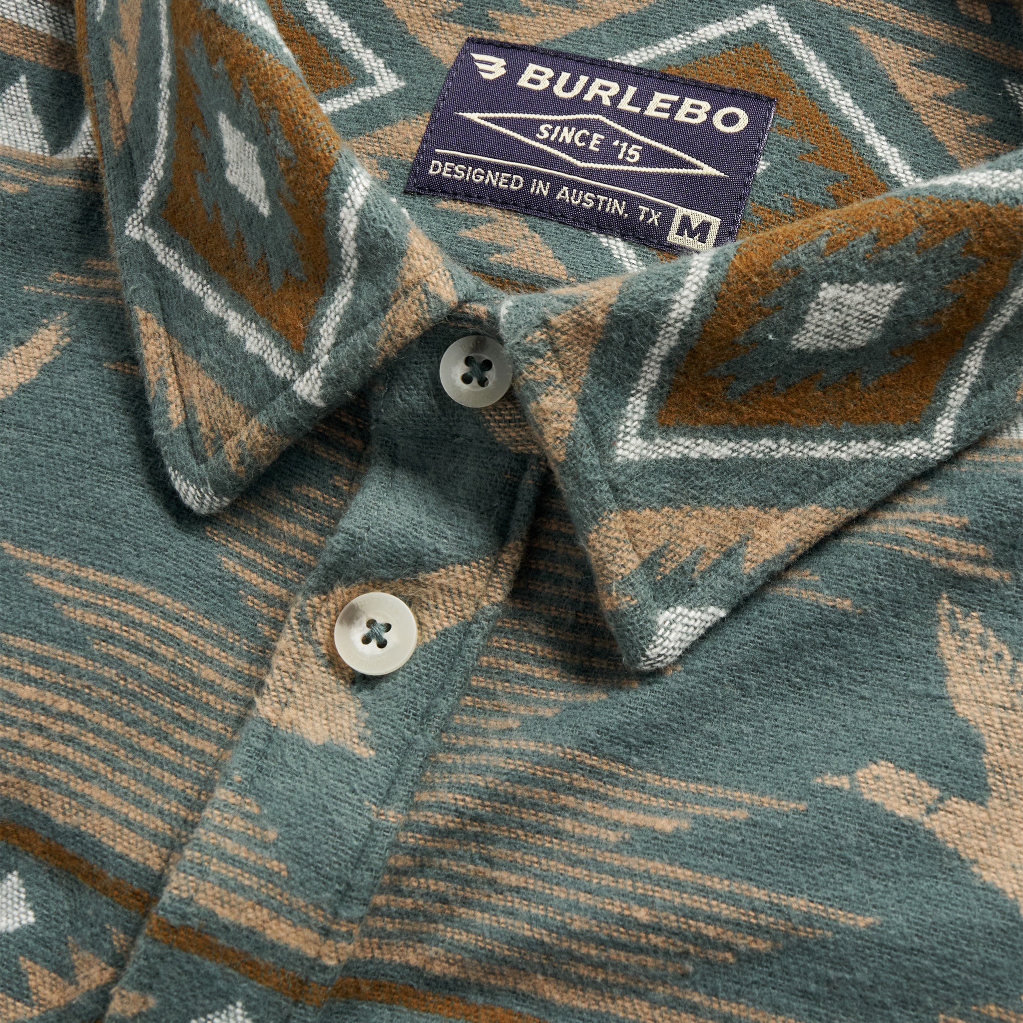Vintage Heavyweight Flannel - Whitetail Aztec - Olive - Image 9