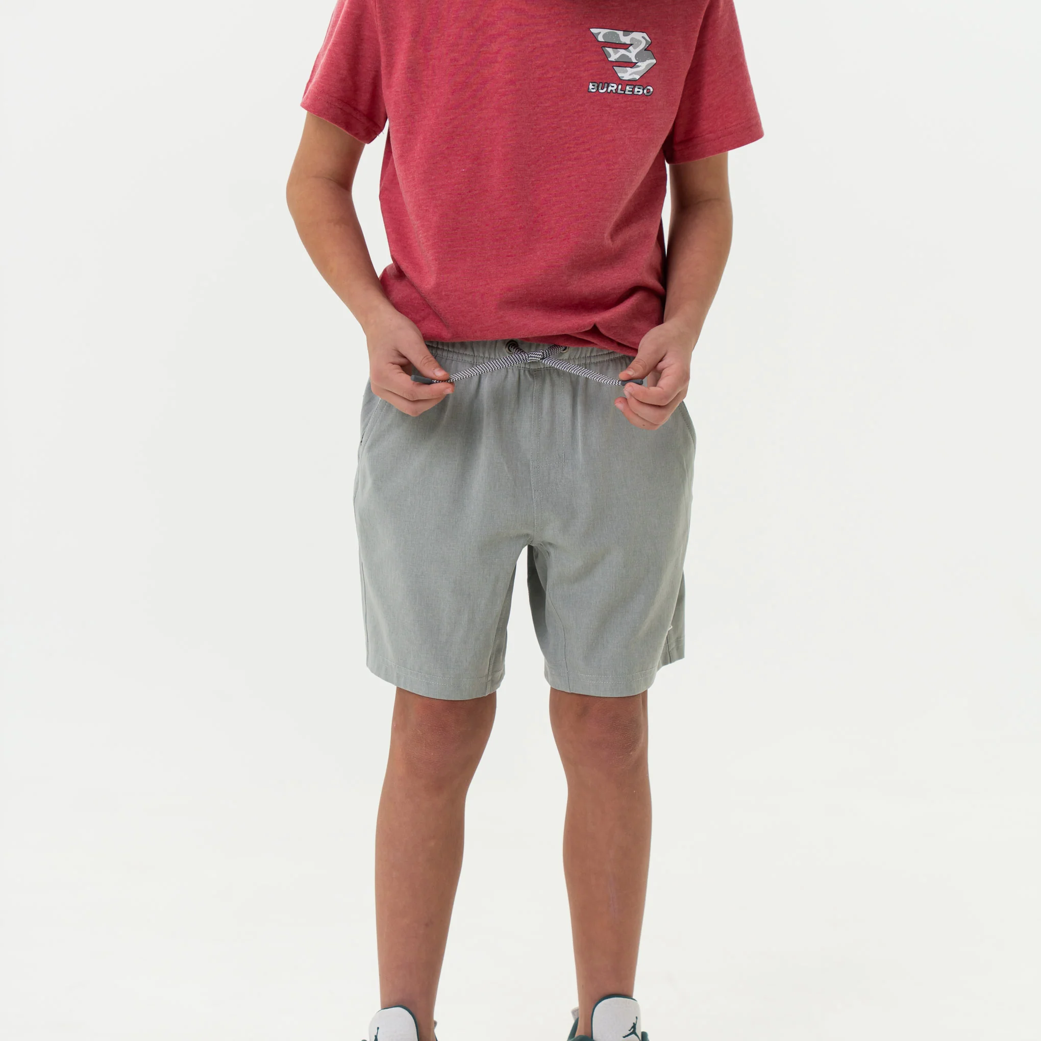 Youth Athletic Short - Light Grey - Grey Aztec - Image 3