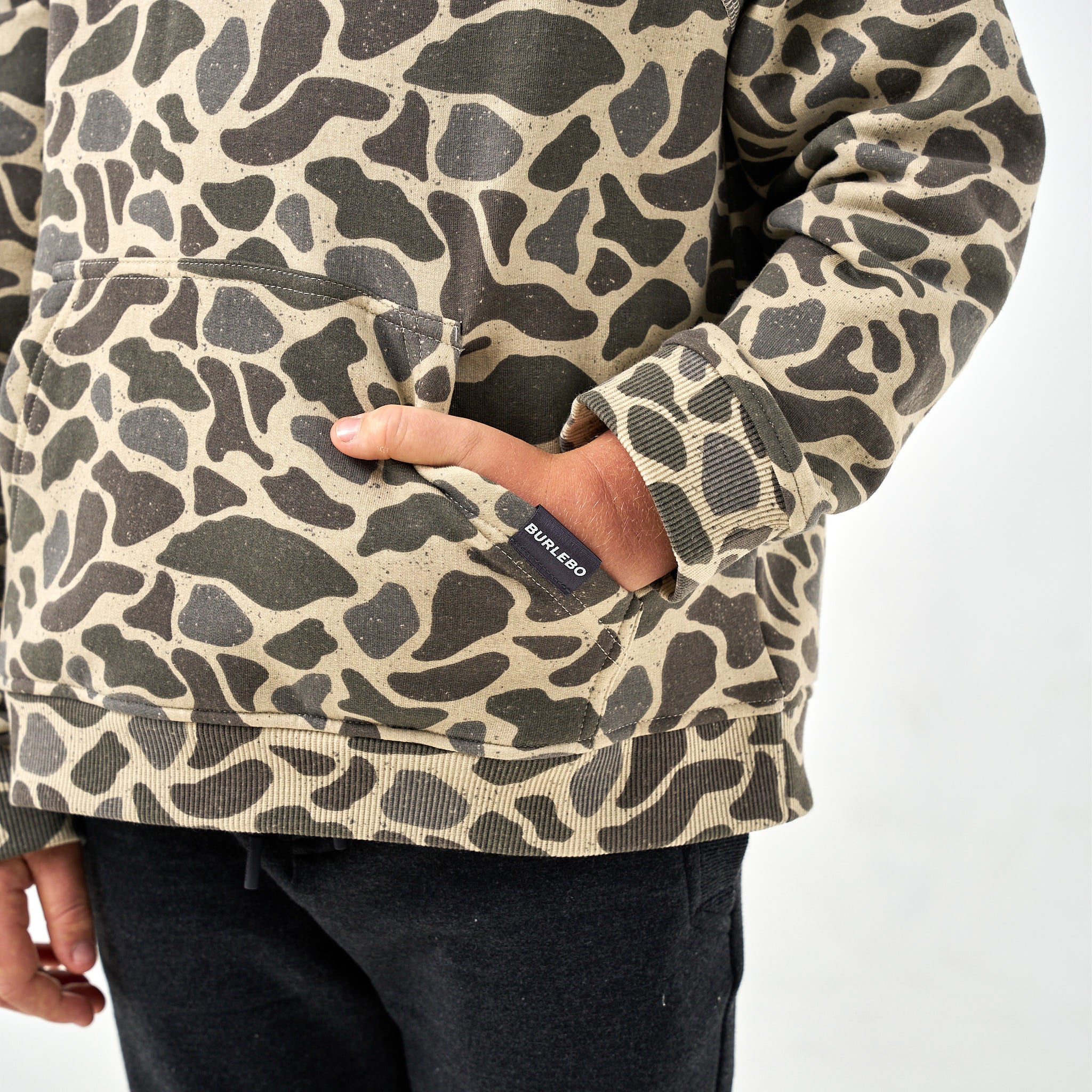 Youth Fleece Hoodie - Classic Deer Camo - Image 3