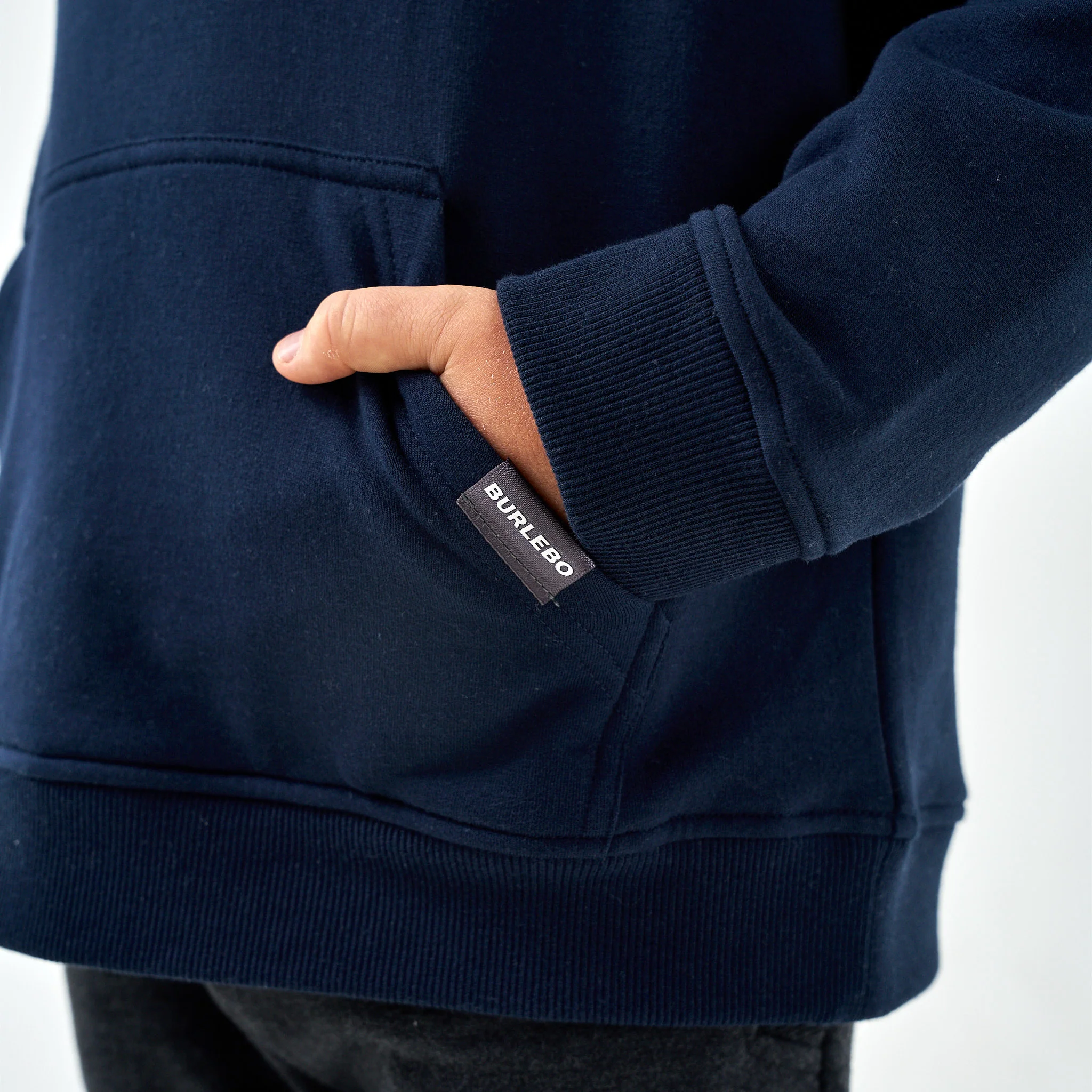 Youth Fleece Hoodie - Old School Duck Hunt - Navy - Image 3