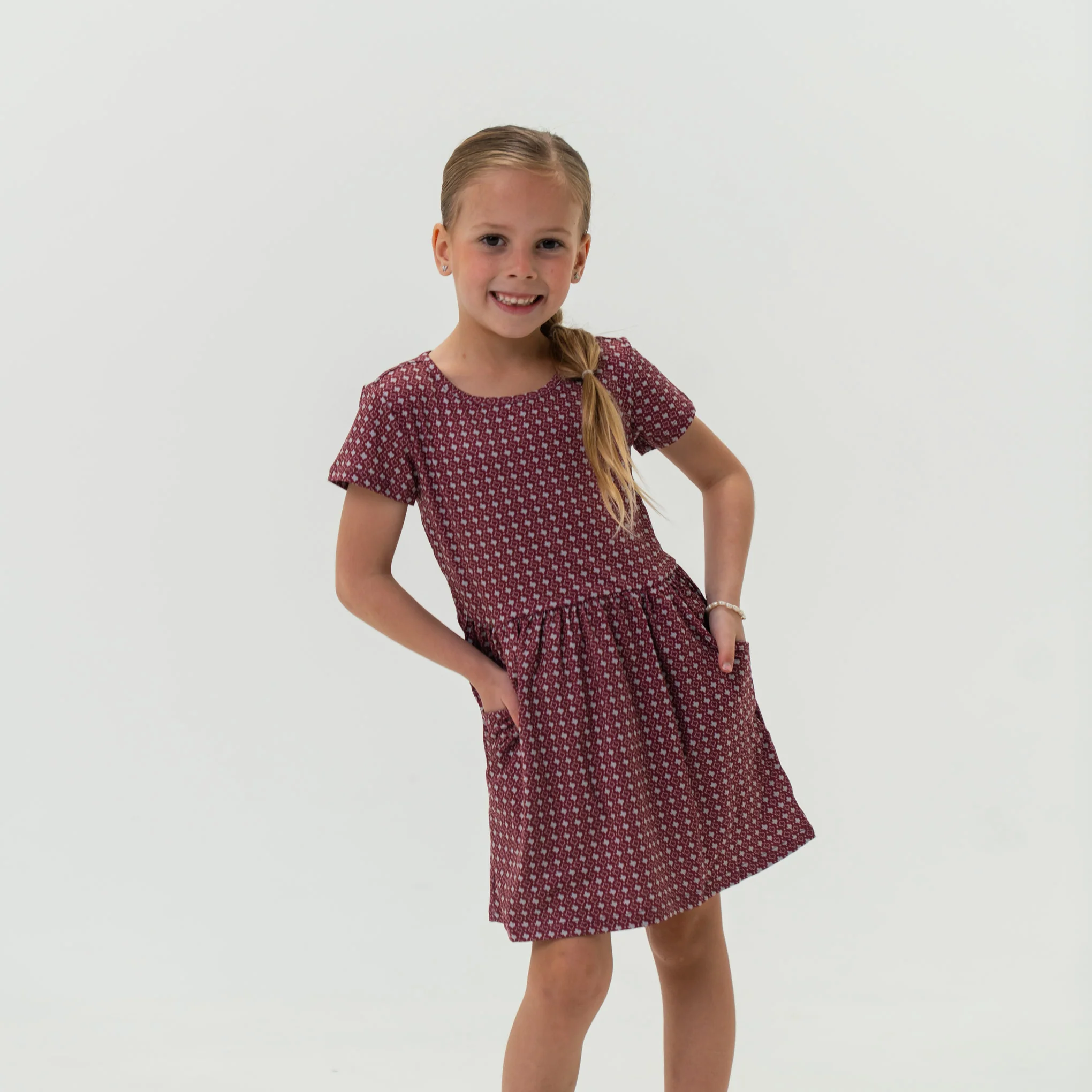 Youth Moxie Dress - Texas - Maroon & Grey - Image 3