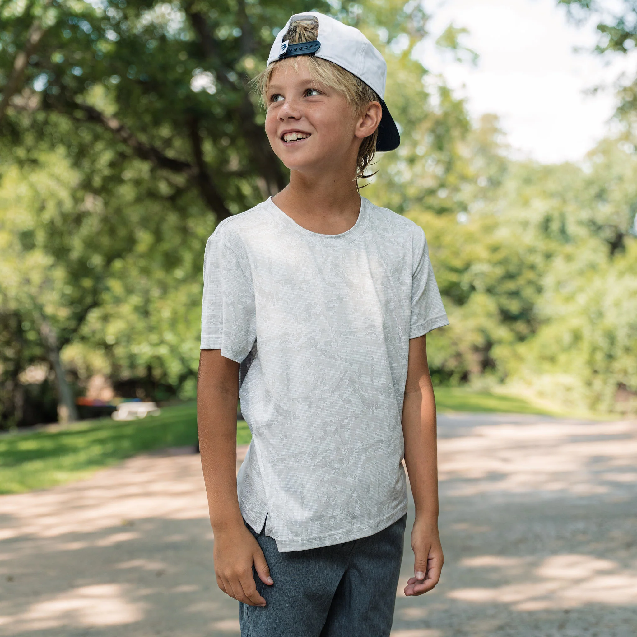 Youth Go To Tee - Digi Camo - Ivory - Image 2