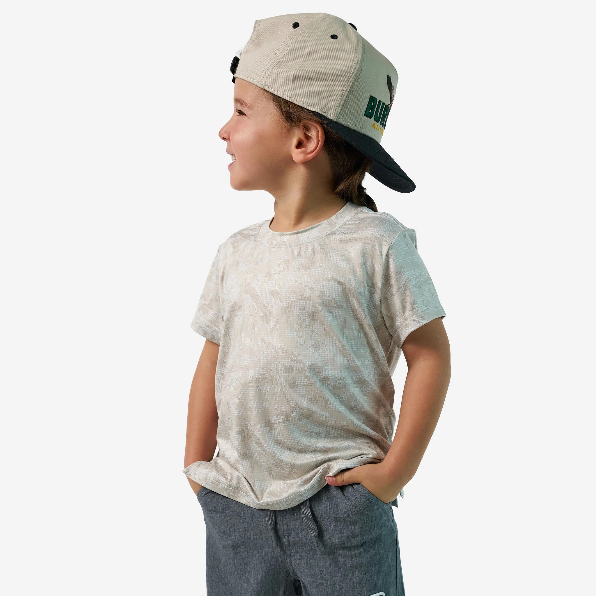 Youth Go To Tee - Digi Camo - Ivory - Image 3