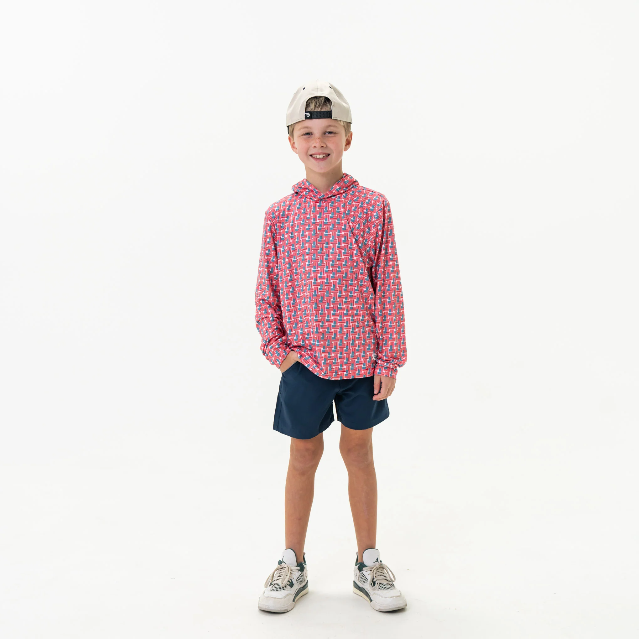 Youth Performance Hoodie - American Flag Print - Image 3