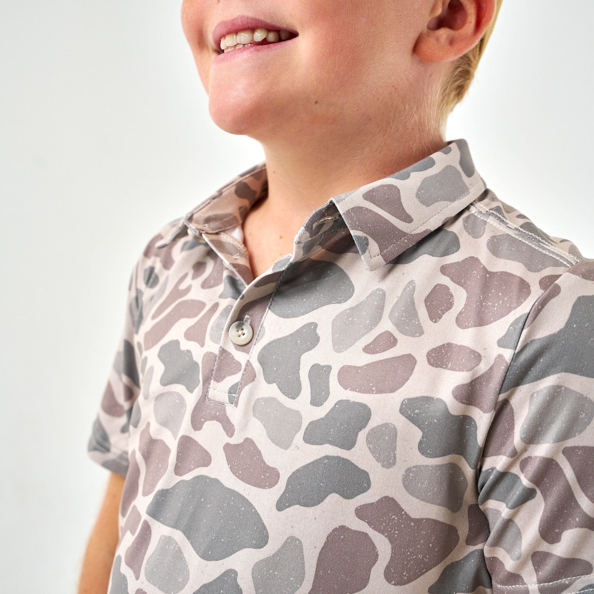 Youth Performance Polo - Classic Deer Camo - Image 3