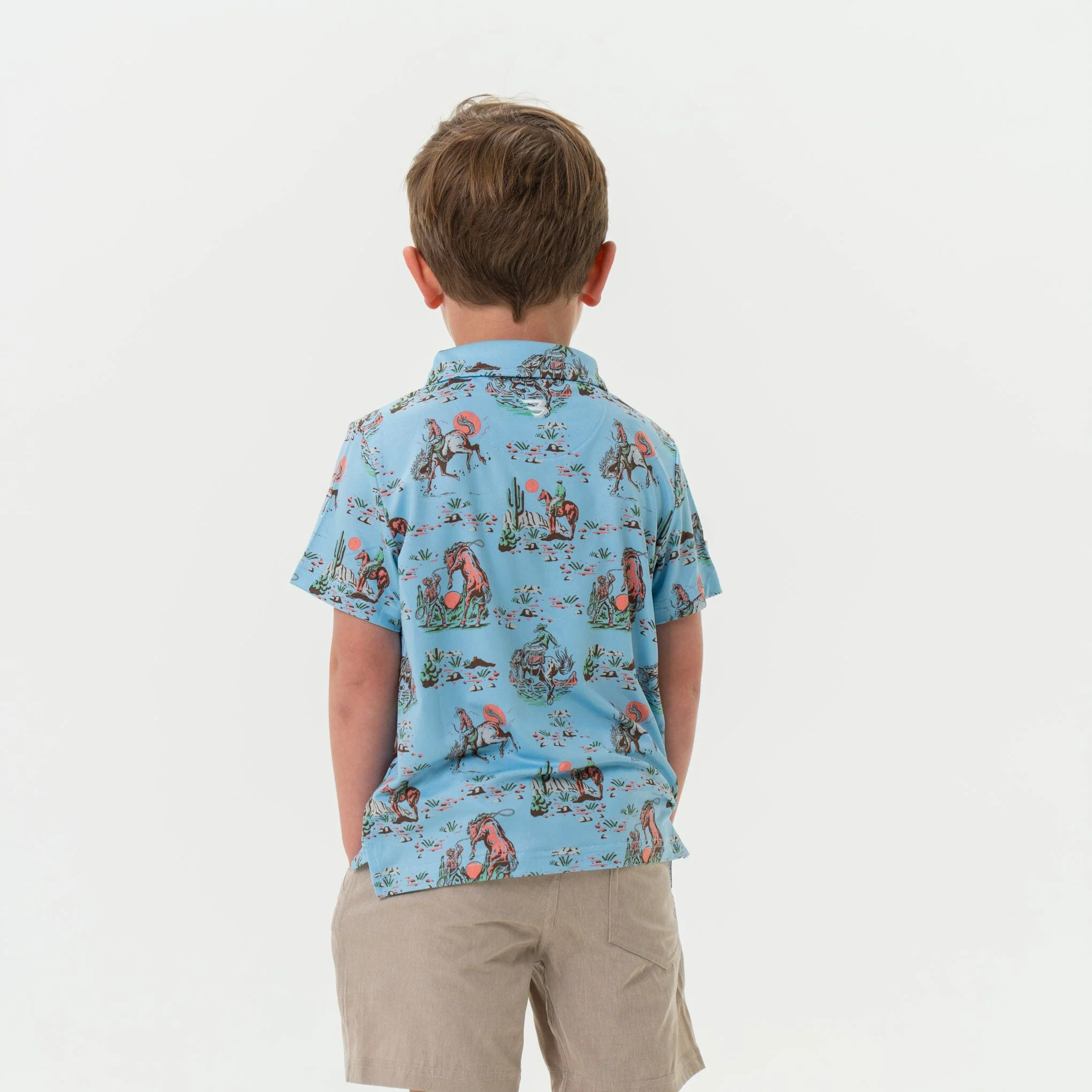 Youth Performance Polo - Cowboy Up Blue - Image 3