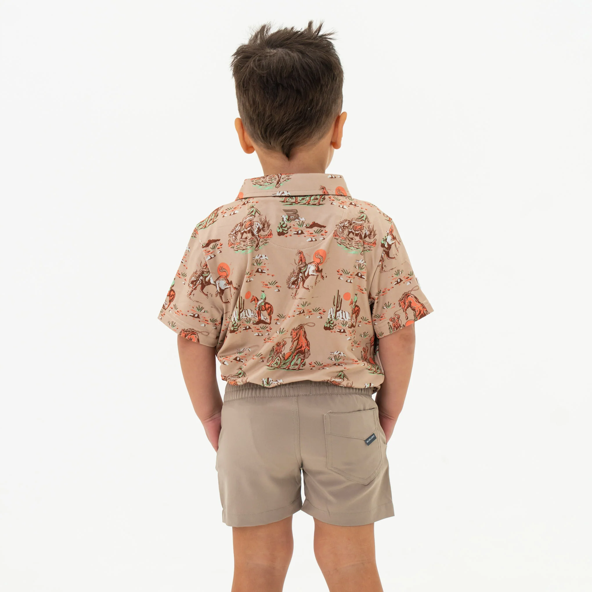 Youth Performance Polo - Cowboy Up Khaki - Image 4