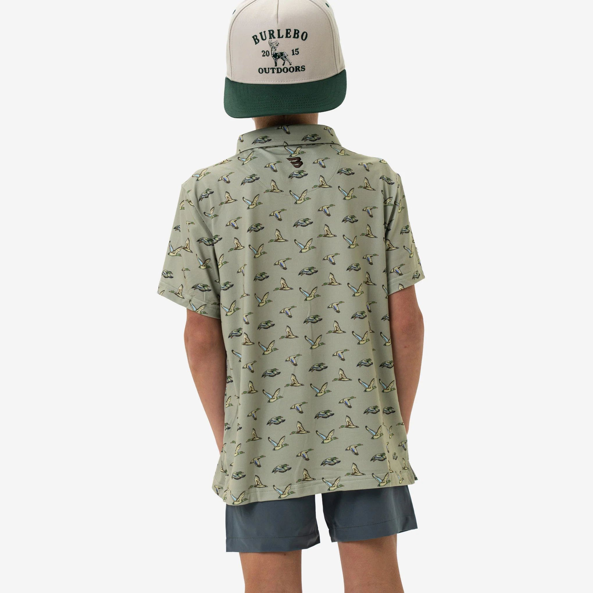 Youth Performance Polo - Flying Ducks Green - Image 3