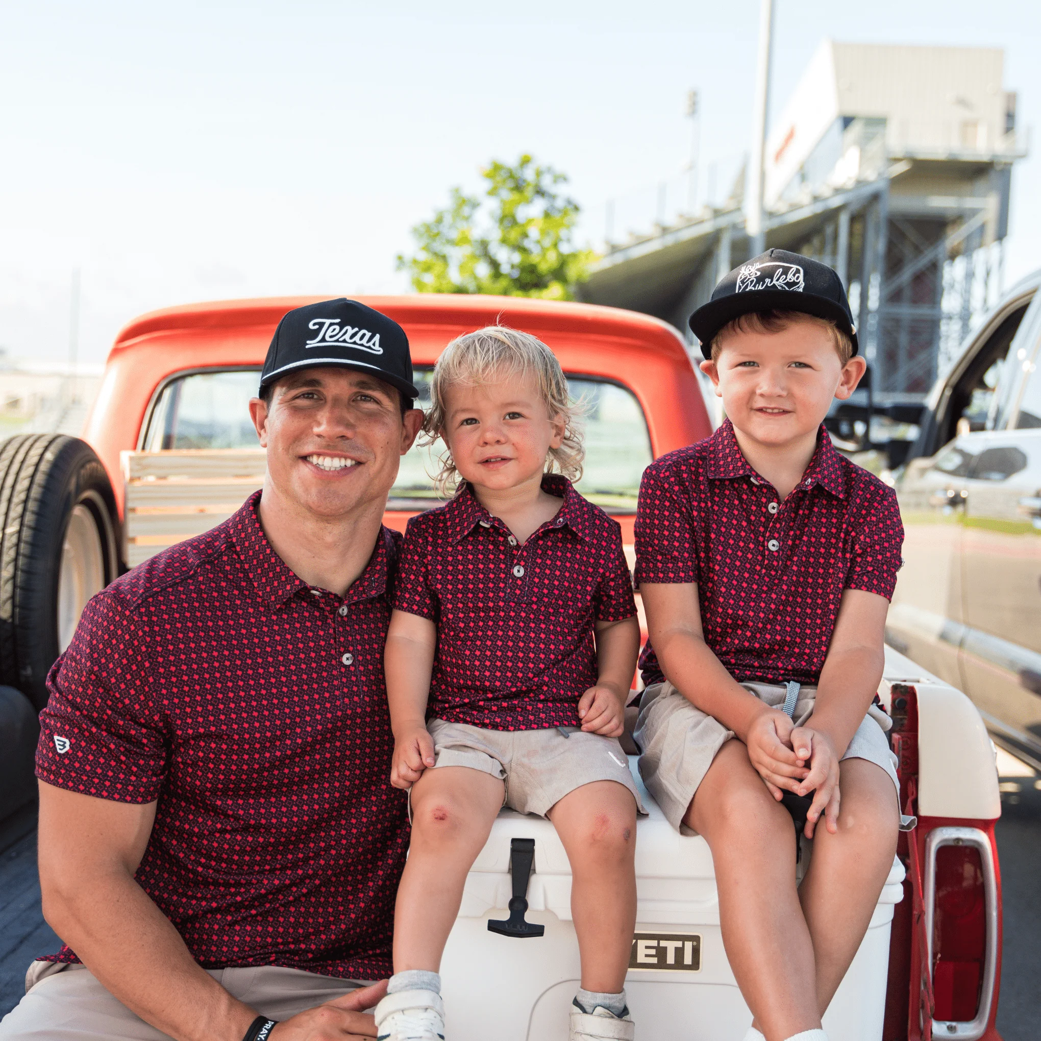 Youth Performance Polo - Texas - Black & Red - Image 4
