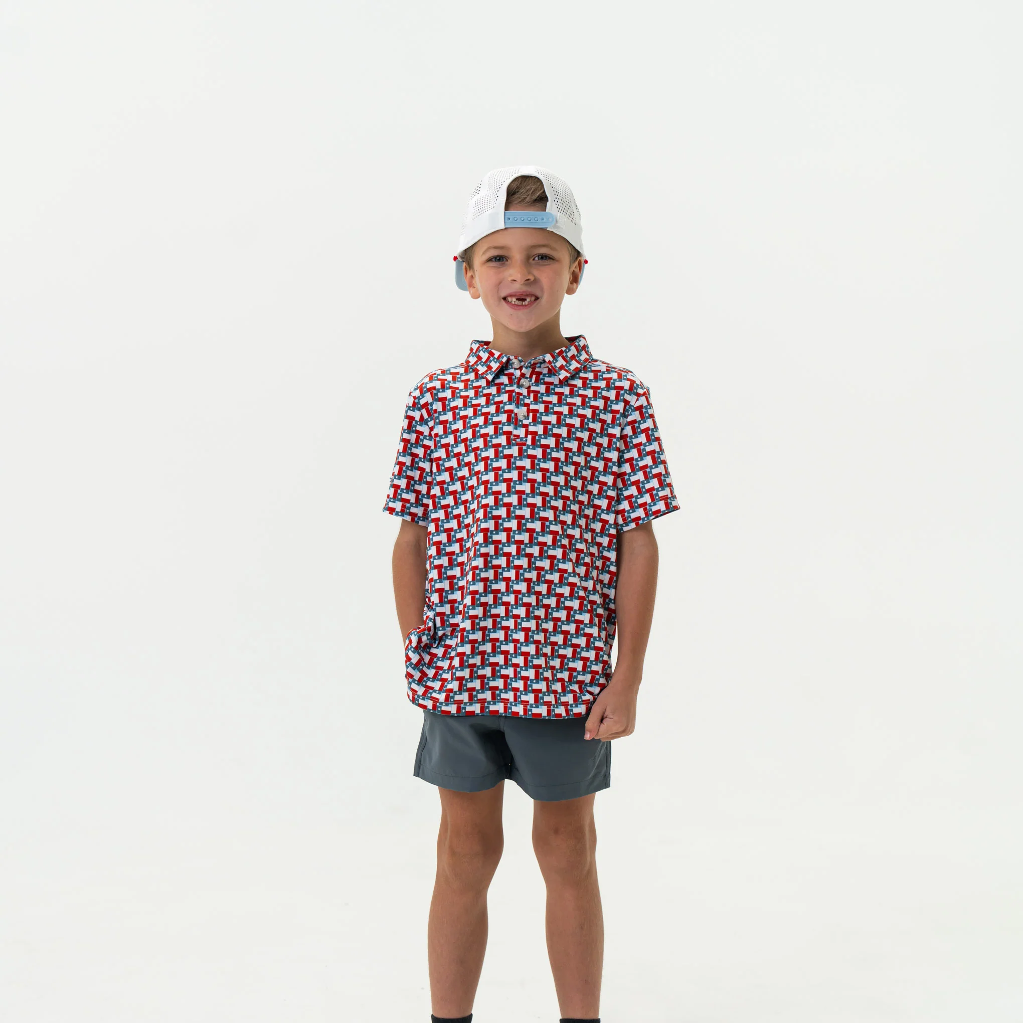 Youth Performance Polo - Texas Flag - Image 5