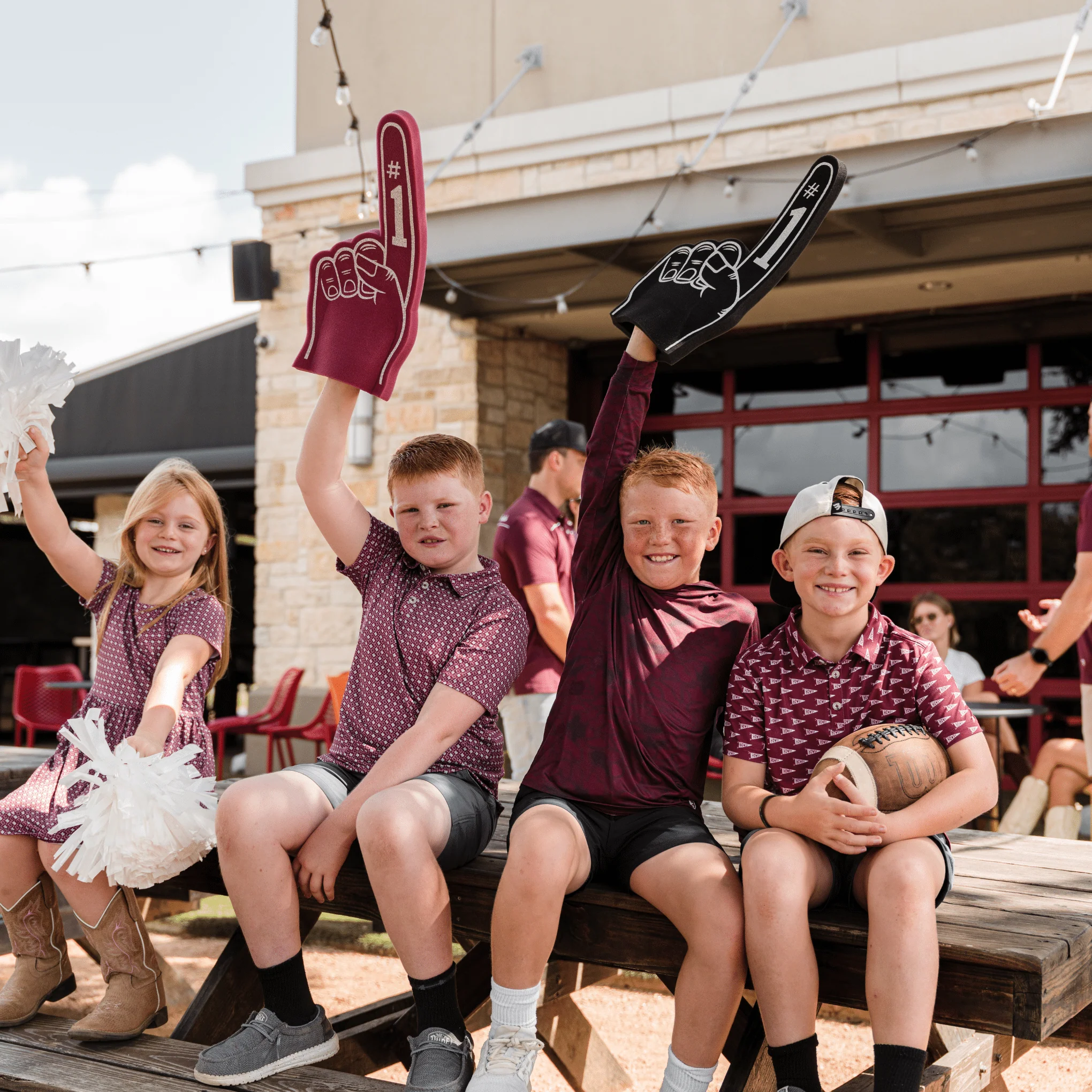 Youth Performance Polo - Texas - Maroon & Grey - Image 3