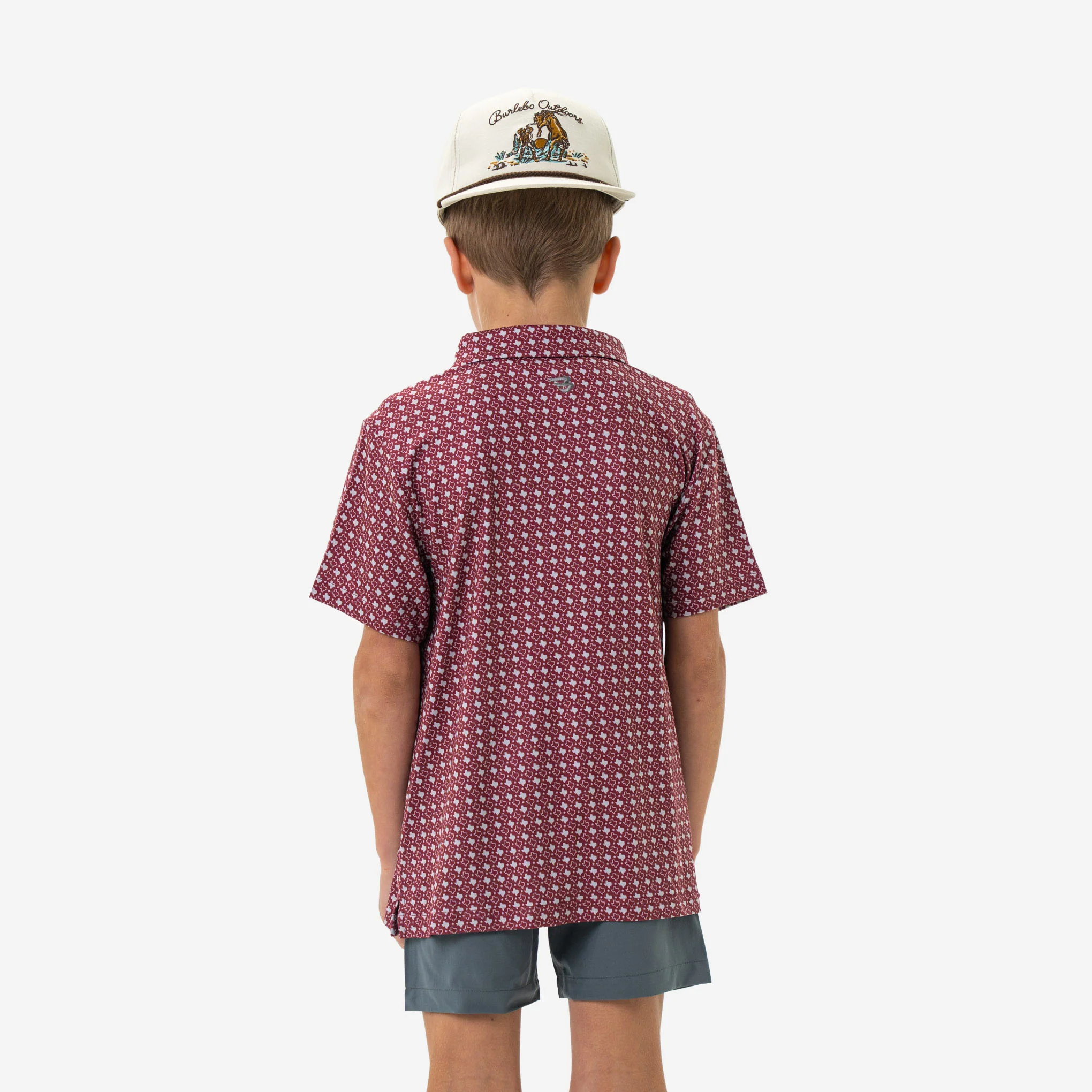 Youth Performance Polo - Texas - Maroon & Grey - Image 6