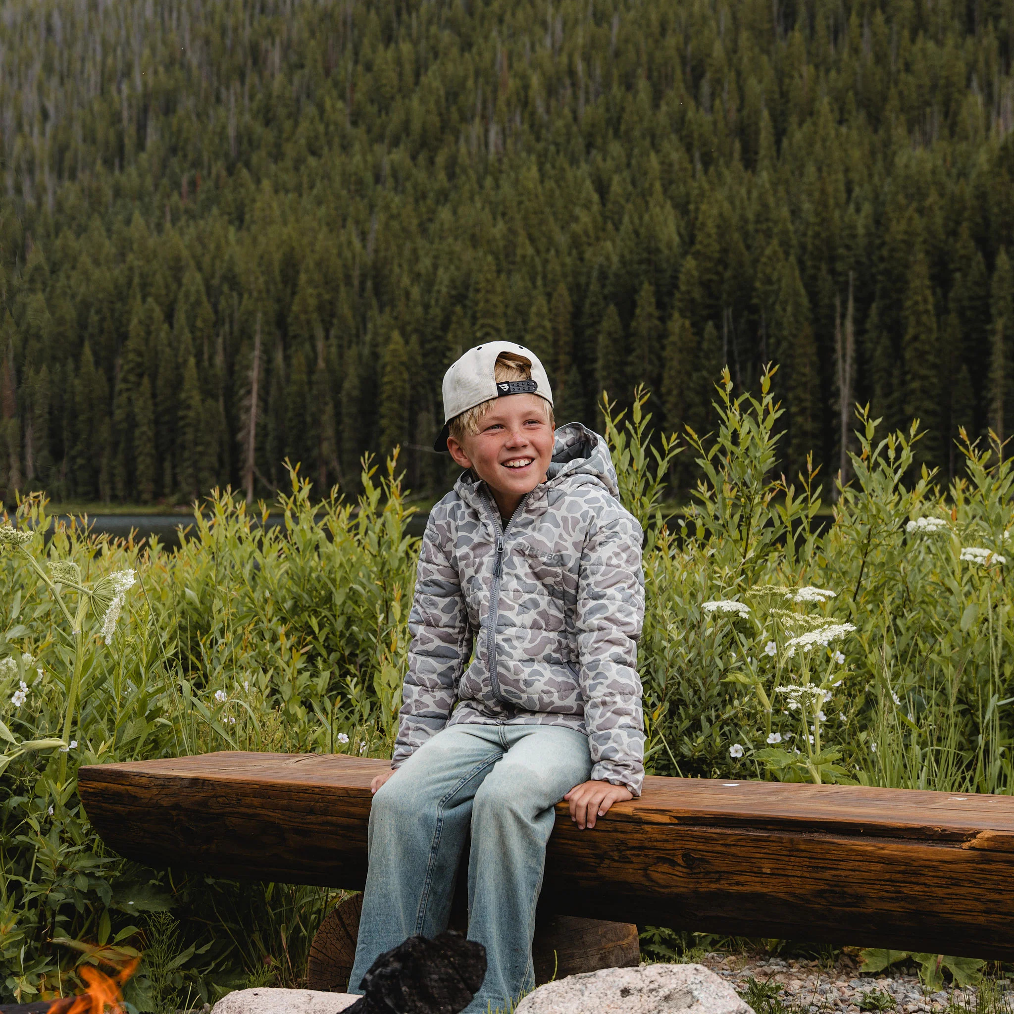 Youth Puffer Jacket - Classic Deer Camo - Image 2
