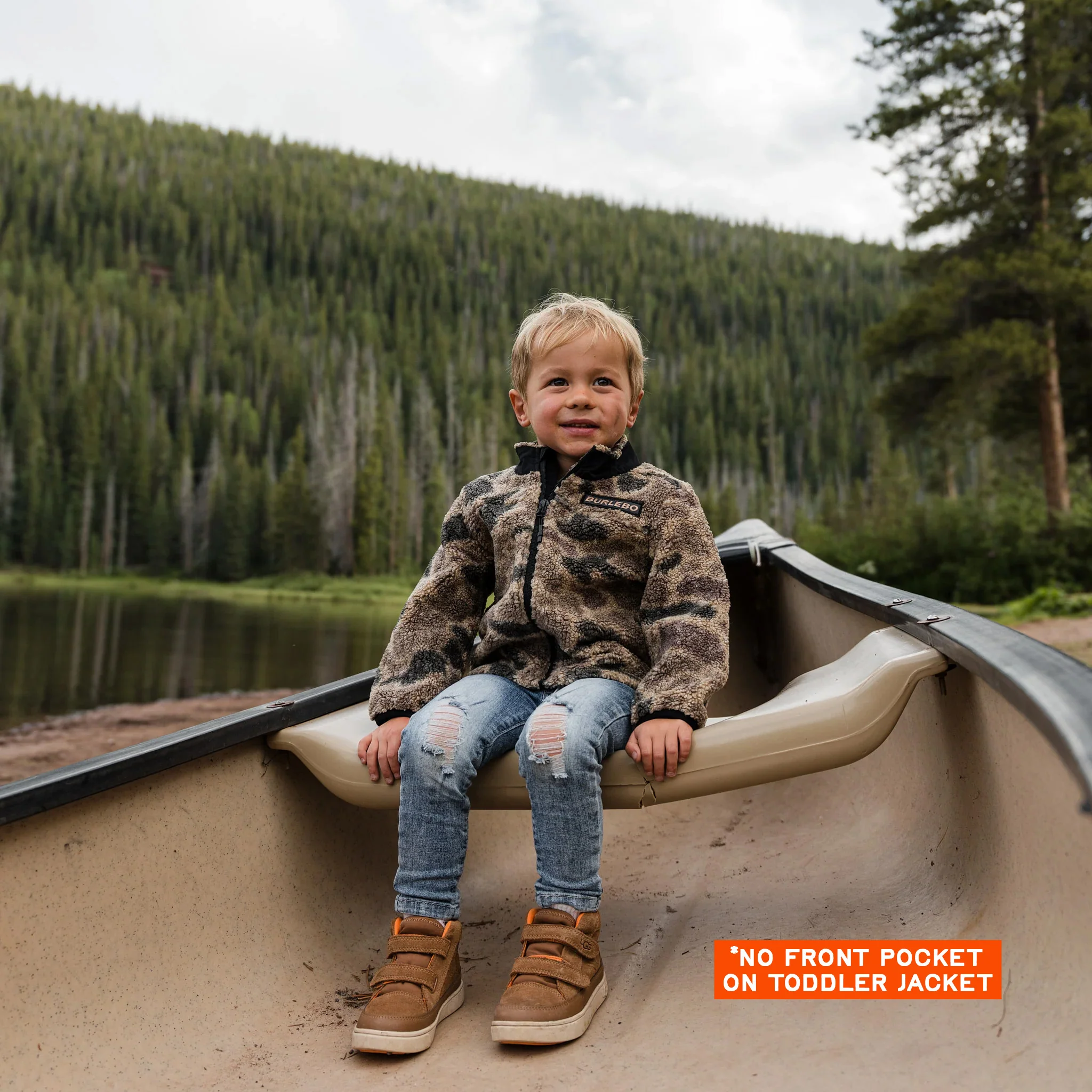 Youth Sherpa - Full Zip Jacket - Rocky Mountain Camo - Image 2