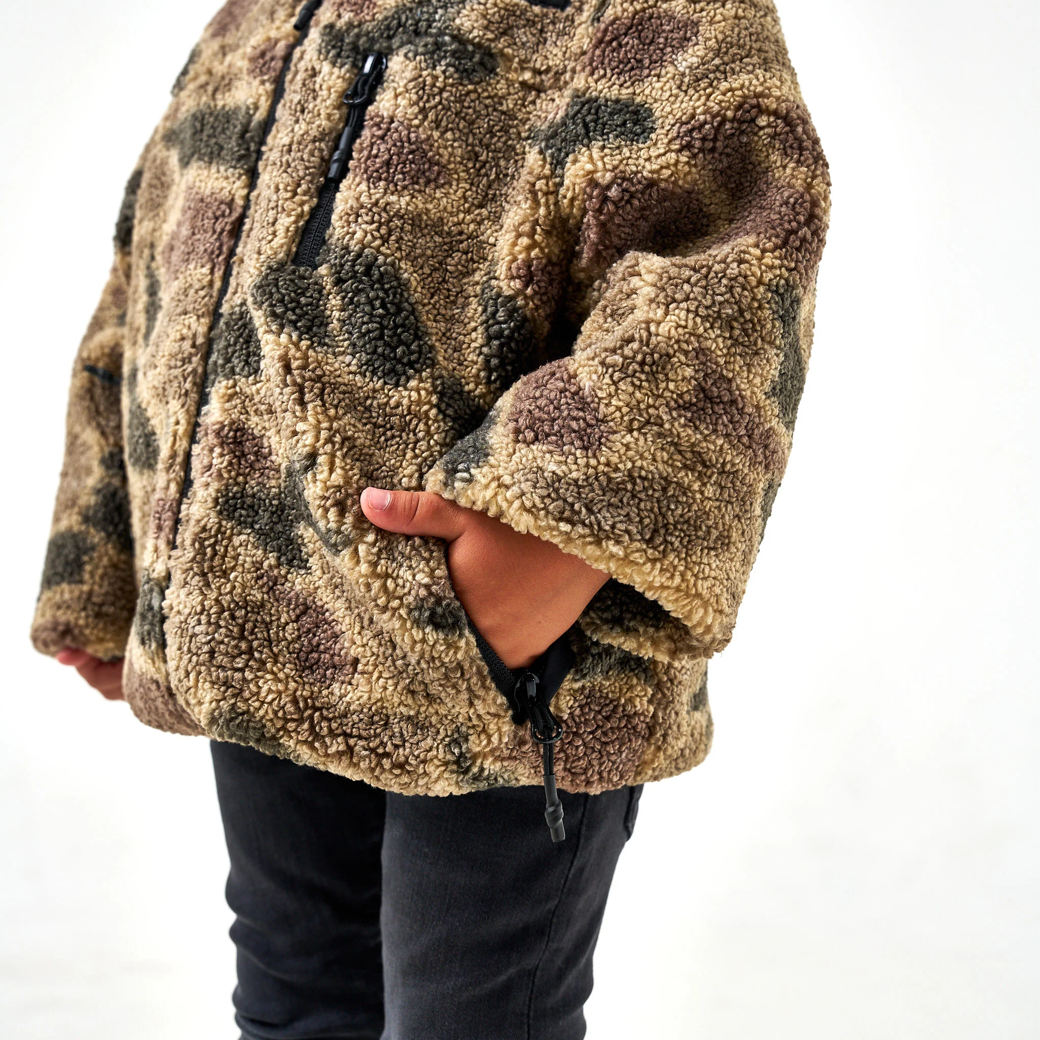 Youth Sherpa - Full Zip Jacket - Rocky Mountain Camo - Image 3