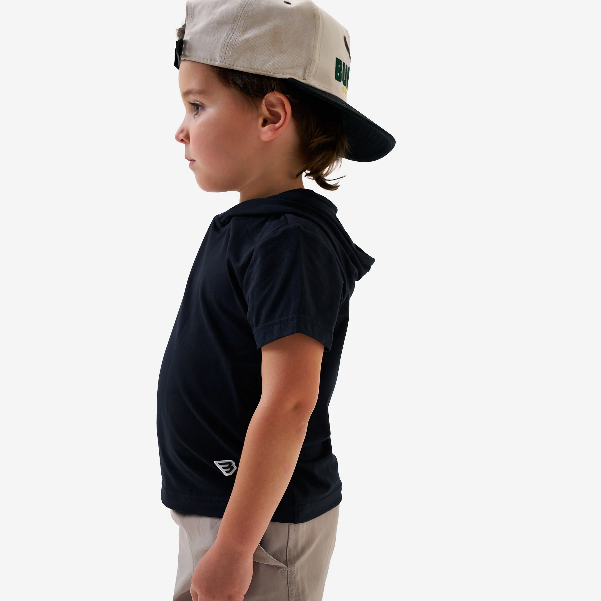 Youth Short Sleeve Performance Hoodie - Black - Image 3