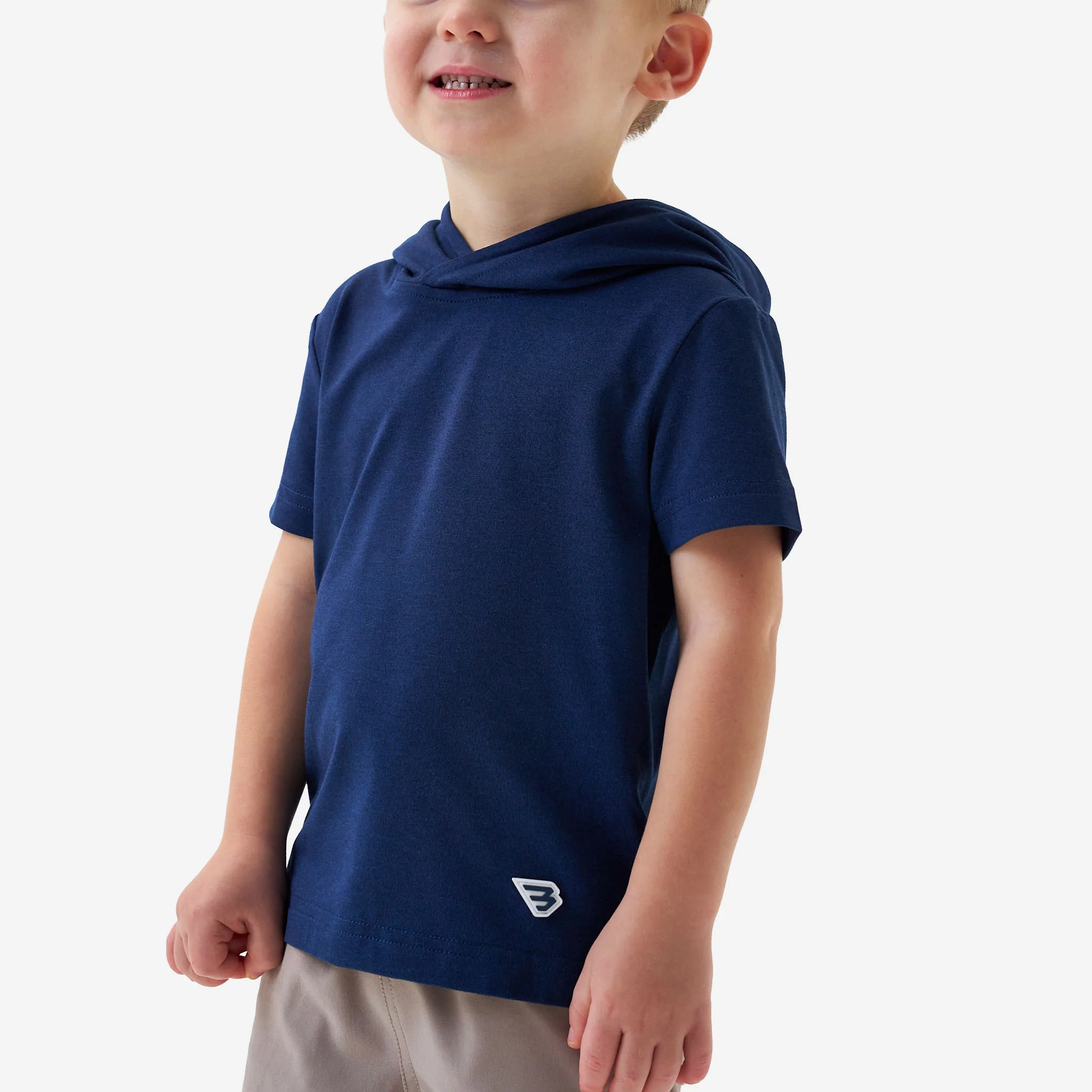 Youth Short Sleeve Performance Hoodie - Navy - Image 3