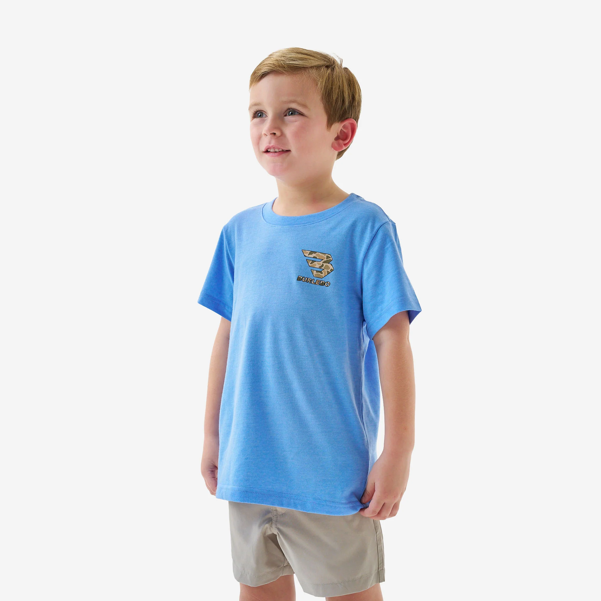 Youth Short Sleeve Tee - Mallard Camo Dog - Periwinkle Blue - Image 3