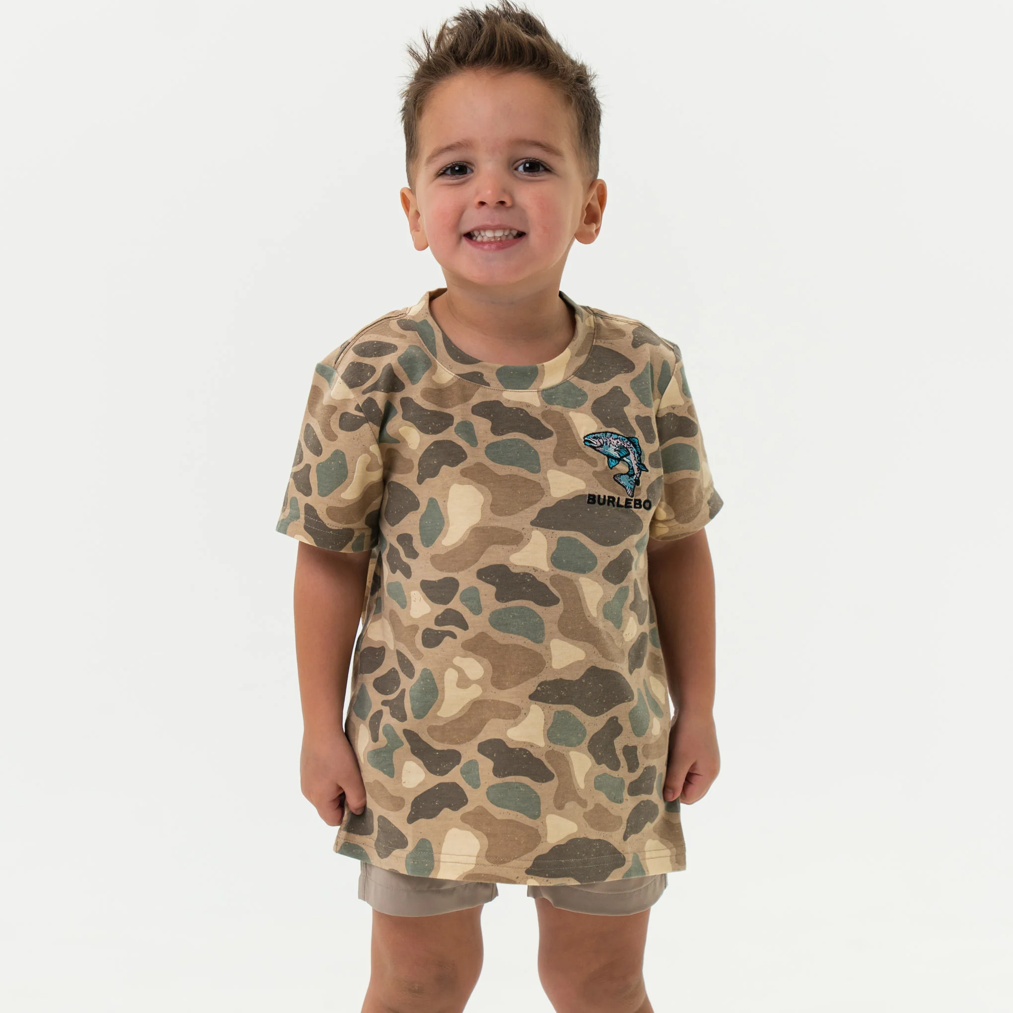 Youth Short Sleeve Tee - Pintail Camo - Jumping Trout - Image 3