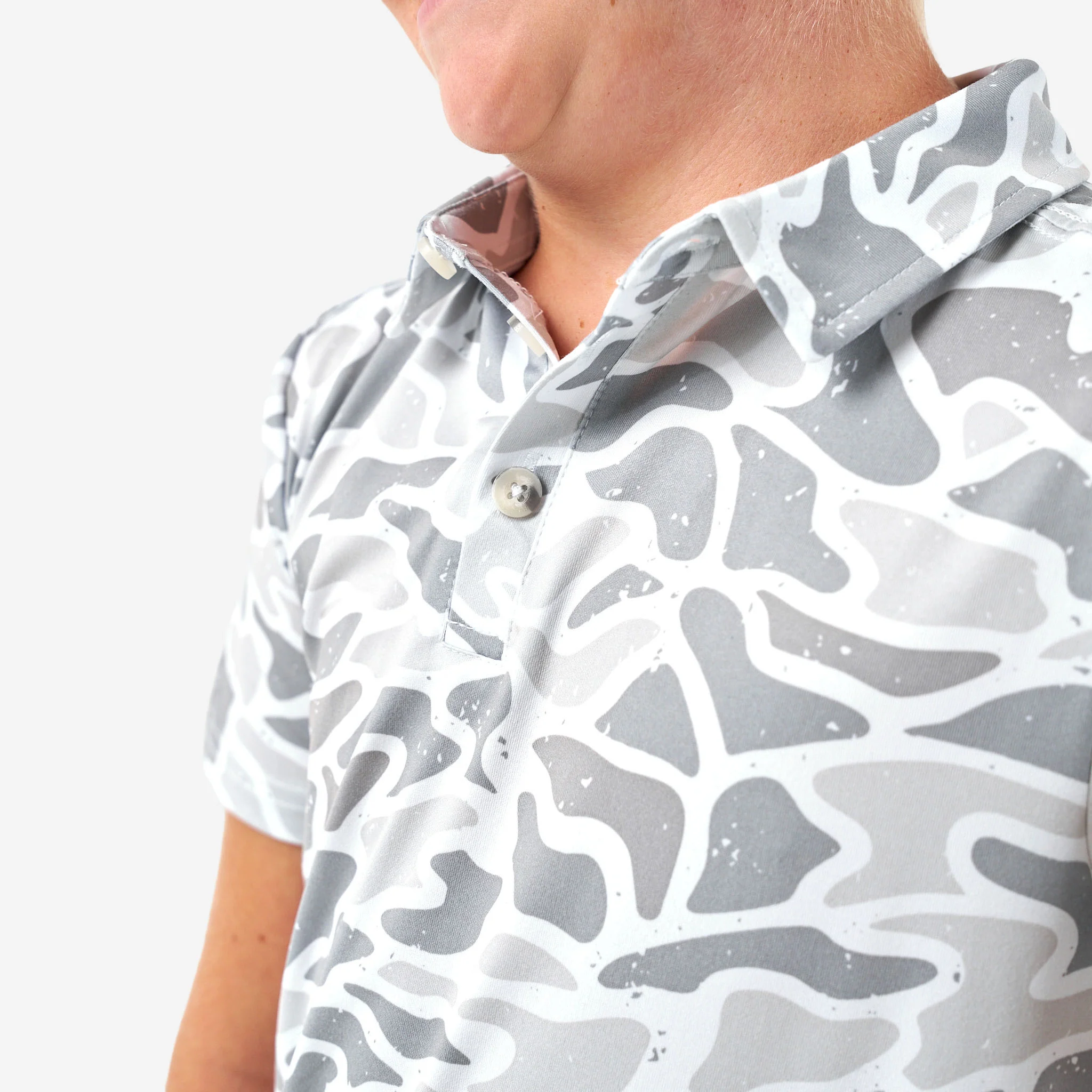 Youth Performance Polo - White Camo - Image 3